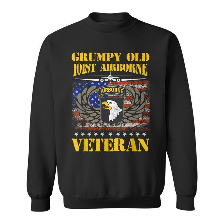 Grumpy Old 101St Airborne Division Veteran Flag Vintage  Sweatshirt