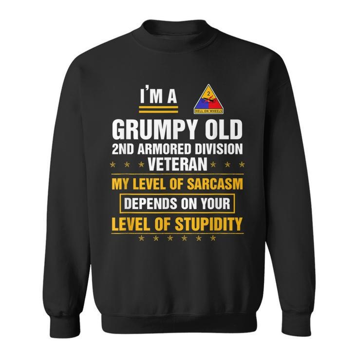 Grumpy Old 2Nd Armored Division Veteran Funny Veterans Day  Sweatshirt