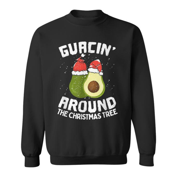 Guacin´ Around The Christmas Tree Avocado Fruit Guac Xmas Sweatshirt