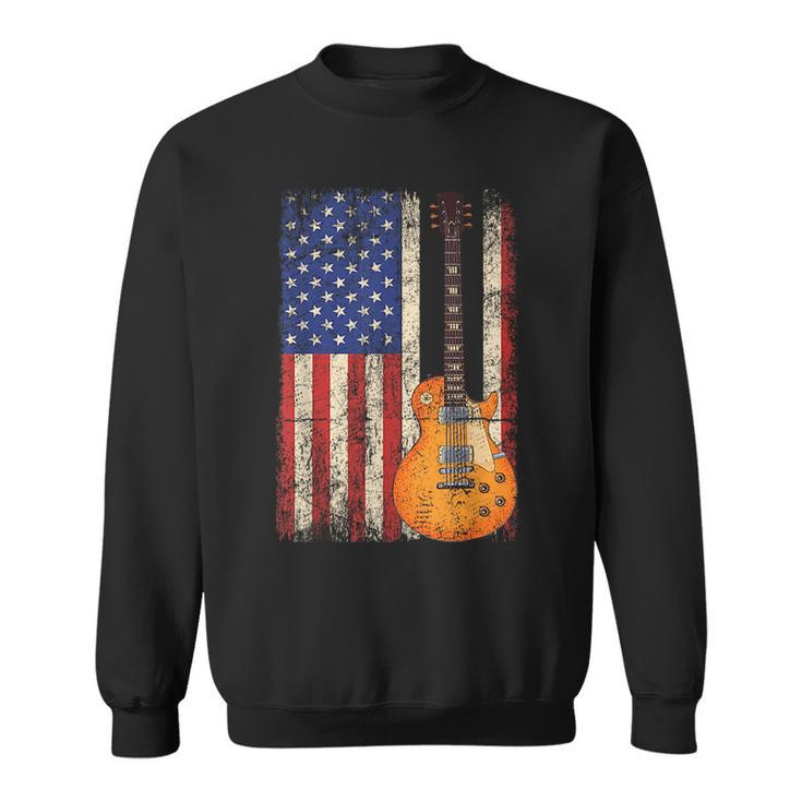 Guitar American Usa Flag  Patriotic Guitarist Men   Patriotic Funny Gifts Sweatshirt