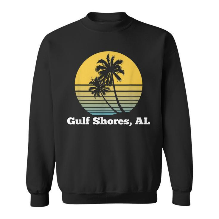 Gulf Shores Alabama Retro Vintage Palm Tree Beach Sweatshirt