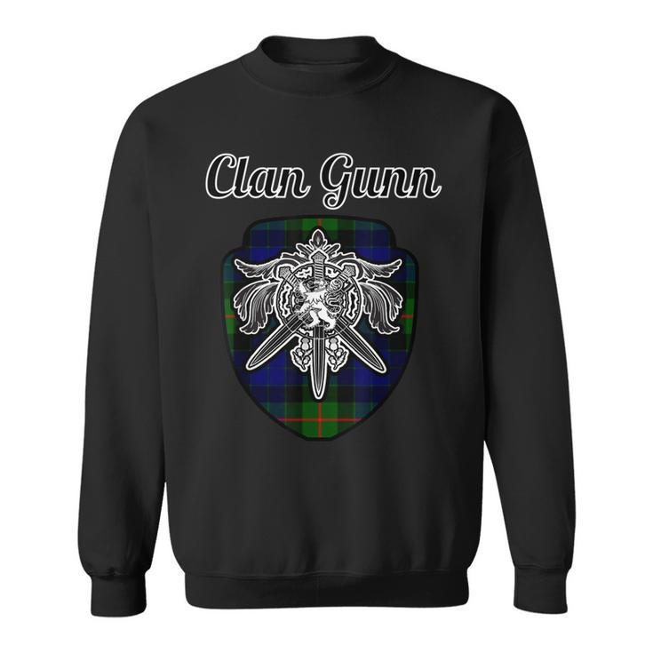 Gunn Scottish Clan Family Tartan Lion Sword Name Crest  Sweatshirt