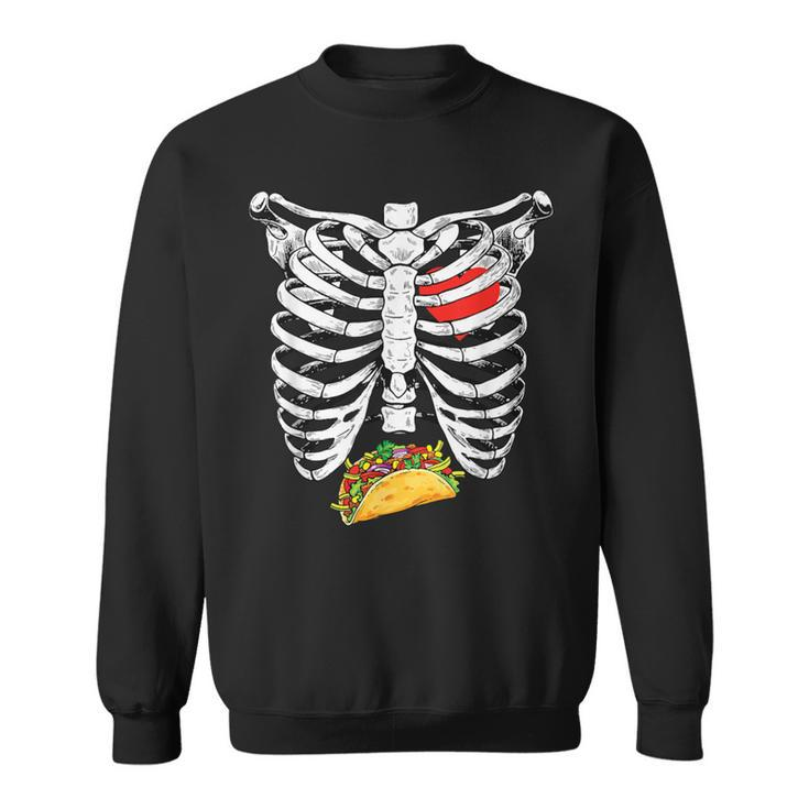 Halloween Dad Skeleton Costume Taco Matching Couple Sweatshirt