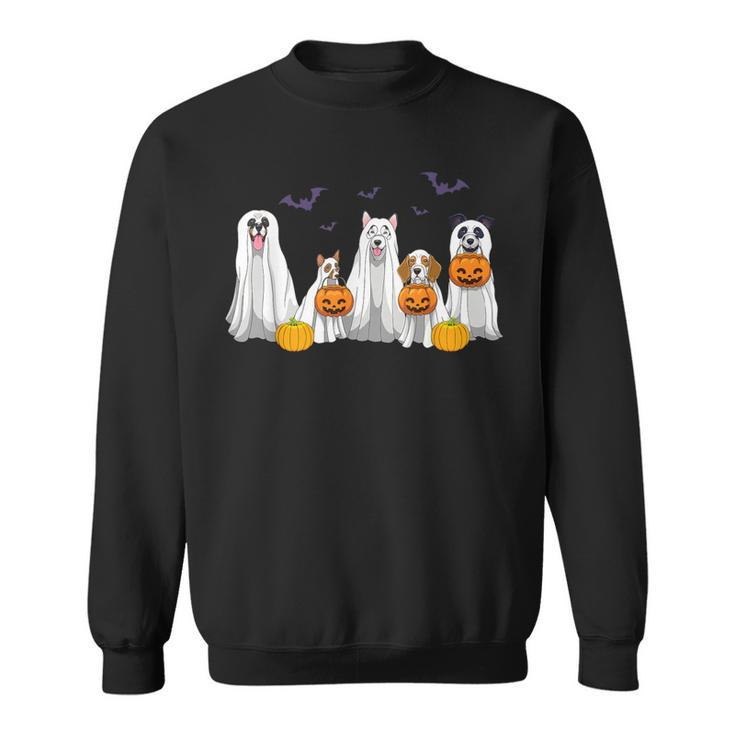 Halloween Dogs Ghost Pumpkins Spooky Dog Lover Sweatshirt