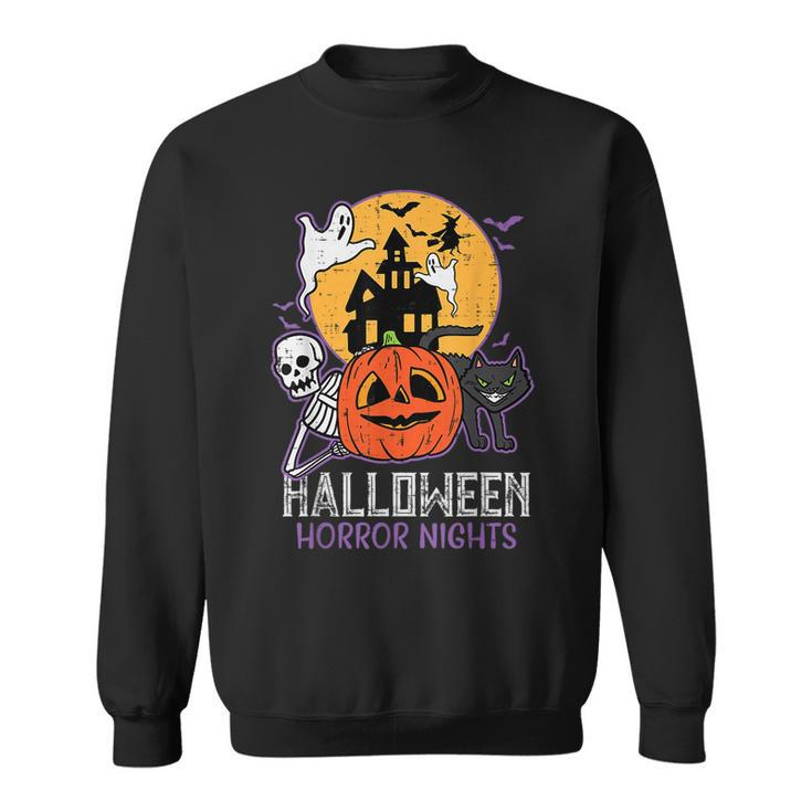 Halloween Horror Nights Retro Movie Poster Spooky Skeleton Halloween Horror Nights  Sweatshirt