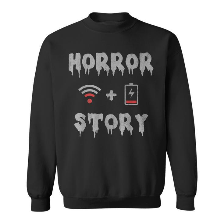Halloween Horror Story Low Battery No Wifi Graphic Halloween Sweatshirt