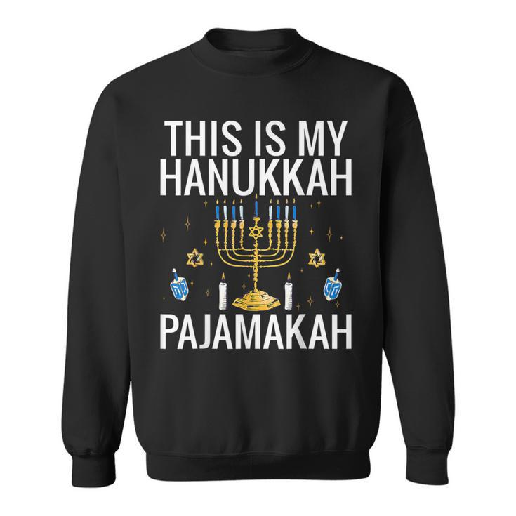 This Is My Hanukkah Pajamakah Menorah Chanukah Pajamas Pjs Sweatshirt