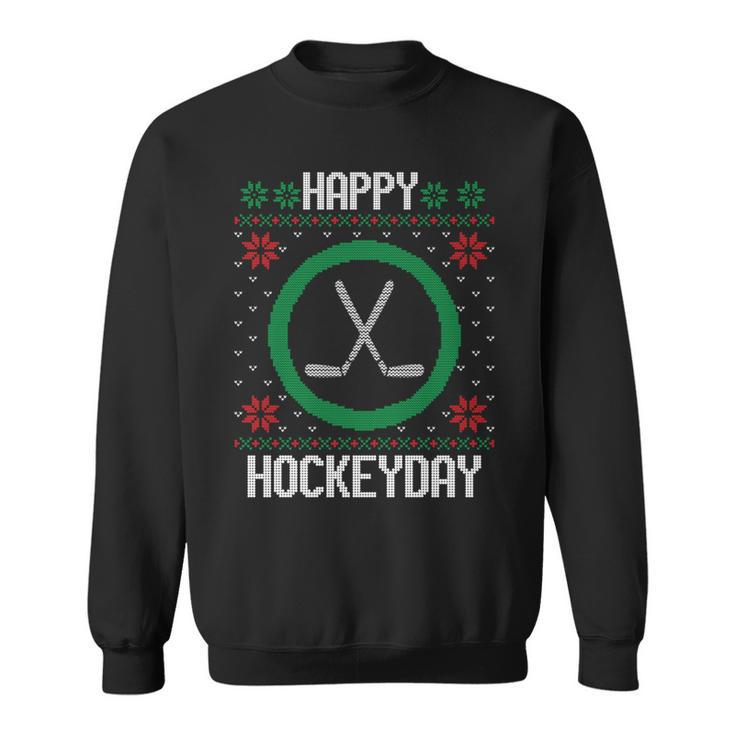 Happy Hockey Days Ugly Christmas Sweater Hockey Sweatshirt