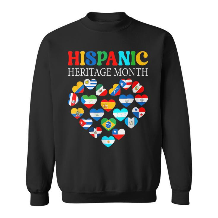 Happy National Hispanic Heritage Month All Countries Heart Sweatshirt