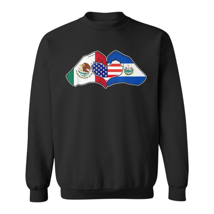 Heart Hands Mexico El Salvador And The Usa Sweatshirt