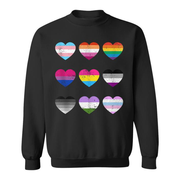 Heart Lgbt Flag Happy Pride Month Transgender Mtf Ftm Gays  Sweatshirt
