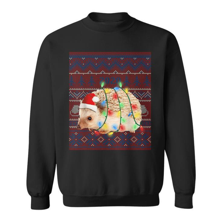 Hedgehog Christmas Lights Ugly Sweater Goat Lover Sweatshirt