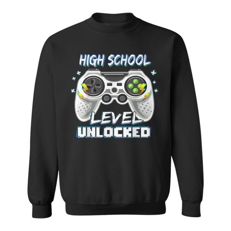 High School Level Unlocked Gamer First Day Of School Boys  Sweatshirt