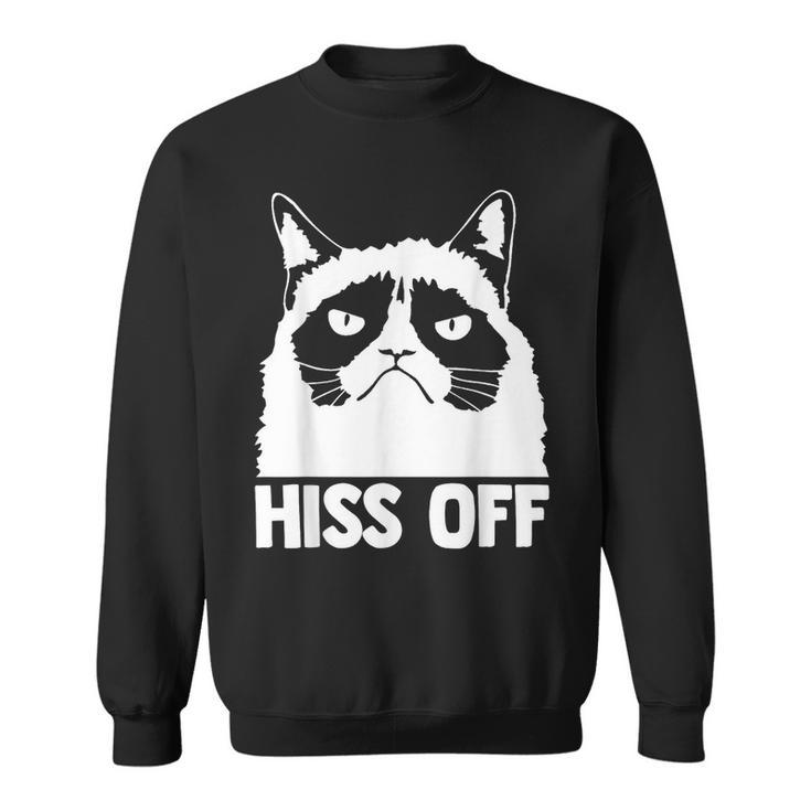Hiss Off Funny Cat Lover Cute Cat Graphic  Sweatshirt