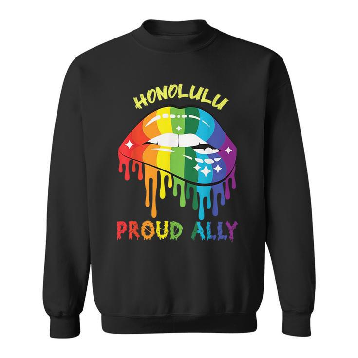 Honolulu Proud Ally Lgbtq Hawaii Pride Hi Sayings  Sweatshirt