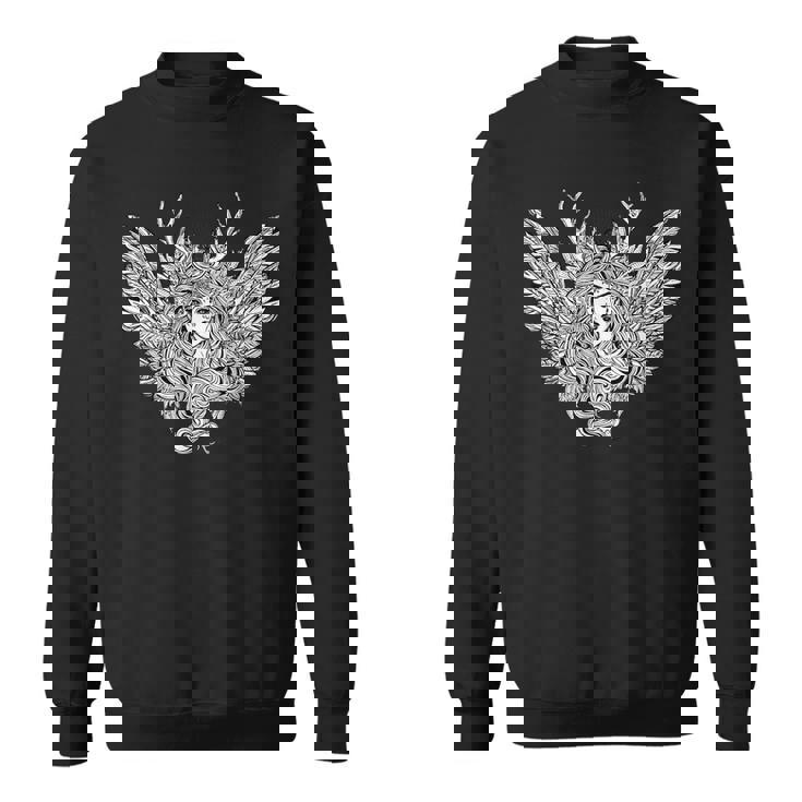 Horned Evil Angel Goth Satanic Halloween Gothic Costume Halloween Funny Gifts Sweatshirt