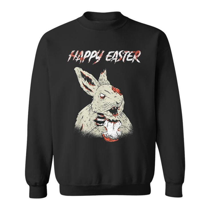 Horror Movie Lover Easter Bunny Bloody Gore Zombie Egg Easter Sweatshirt