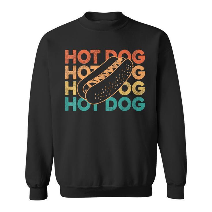 Hot Dog Adult Retro Vintage Hot Dog  Sweatshirt