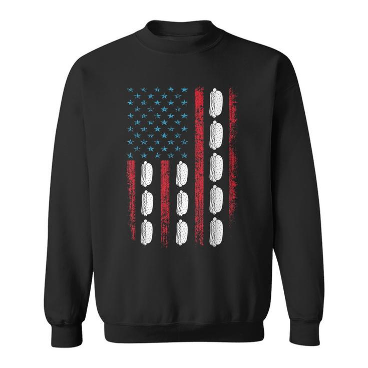 Hot Dog American Flag July 4Th Patriotic Summer Bbq Funny Patriotic Funny Gifts Sweatshirt