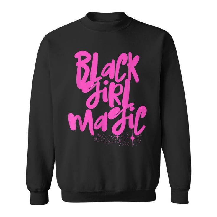 Hot Pink Black Girl Magic Stars Melanin Black Queen Woman  Sweatshirt