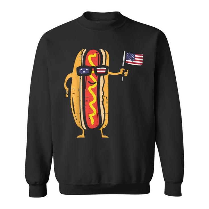 Hotdog Sunglasses American Flag Usa Funny 4Th Of July Fourth Sweatshirt