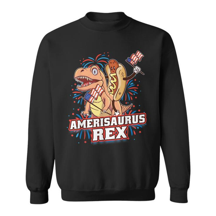 Hotdog T Rex Dinosaur 4Th Of July Amerisaurus Funny Gifts  Sweatshirt