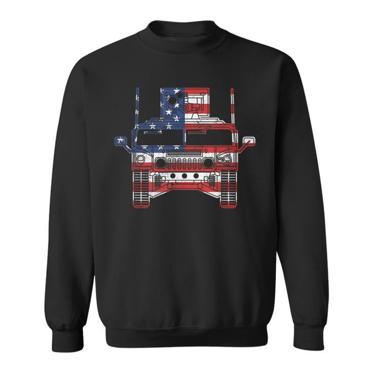 Humvee American Flag Military Vehicle Hmmwv Front Humvee Sweatshirt 