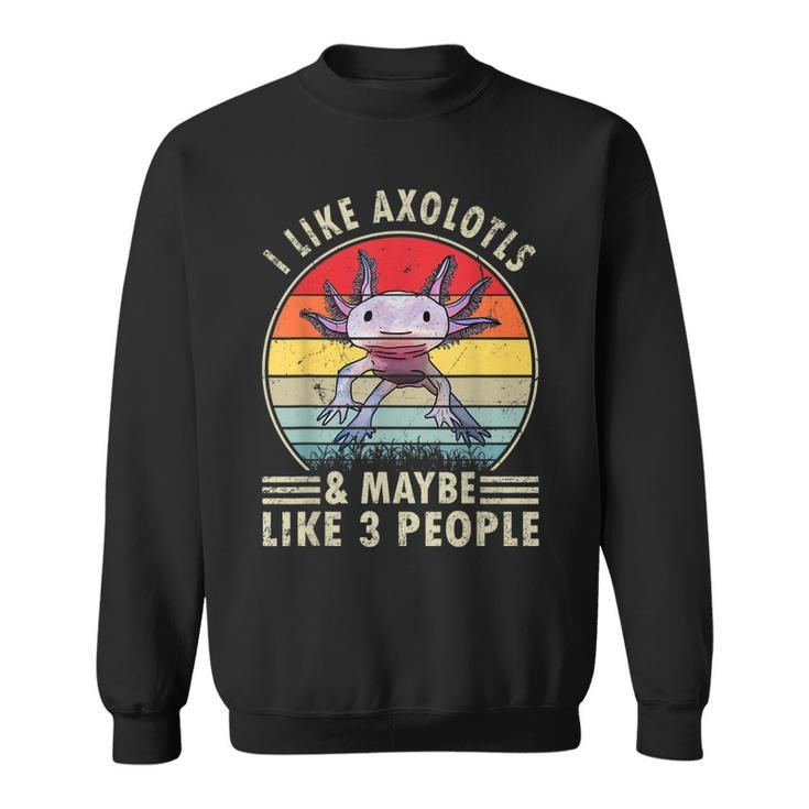 I Like Axolotls And Maybe Like 3 People Retro 90S Axolotl Sweatshirt