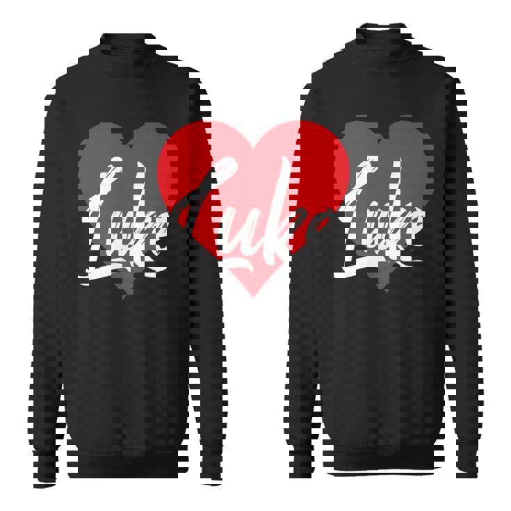 I Love Luke First Name  I Heart Named Sweatshirt