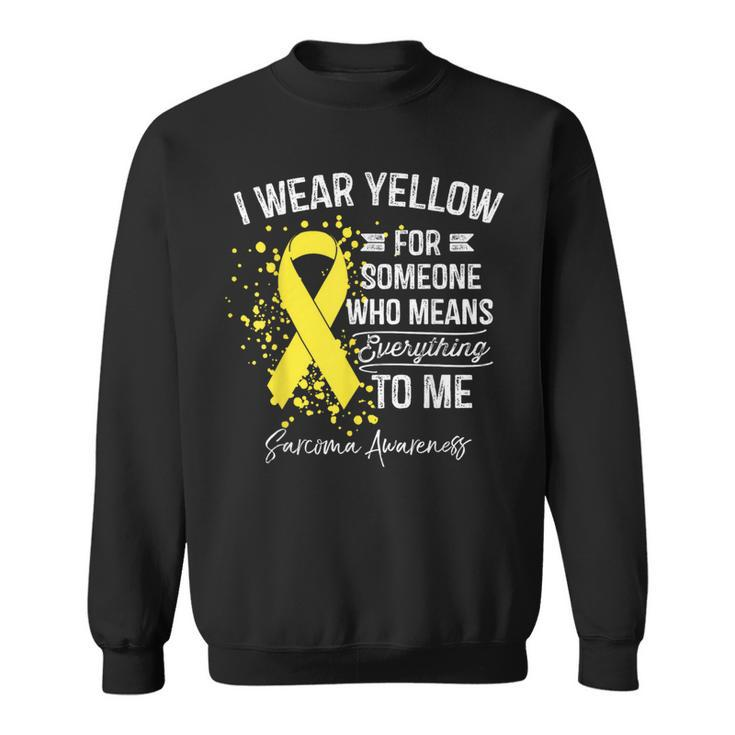 I Wear Yellow  Sarcoma Cancer Yellow Ribbon Awareness Sweatshirt