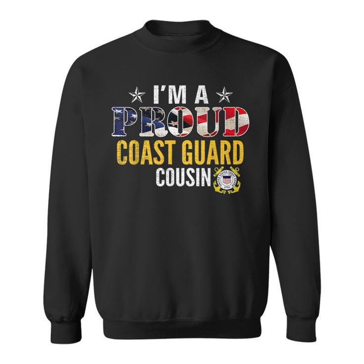 Im A Proud Coast Guard Cousin American Flag Gift Veteran Veteran Funny Gifts Sweatshirt