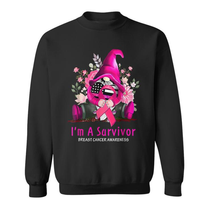 I’M A Survivor Breast Cancer Awareness Gnome Pink Ribbon Sweatshirt