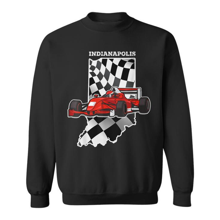 Indianapolis Indiana Race Checkered Flag  Race Lovers  Sweatshirt
