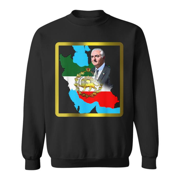 Iran's Flag With A Golden Lion And Sun With King Pahlavi Sweatshirt