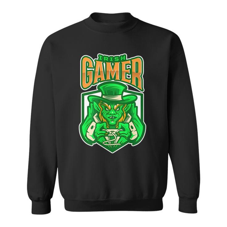 Irish Gamer Scary Angry Leprechaun Design  Sweatshirt