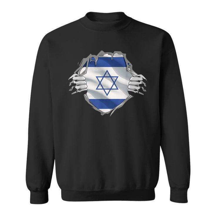 Israel Roots Flag Patriotic Israeli Heritage Patriot Day Sweatshirt