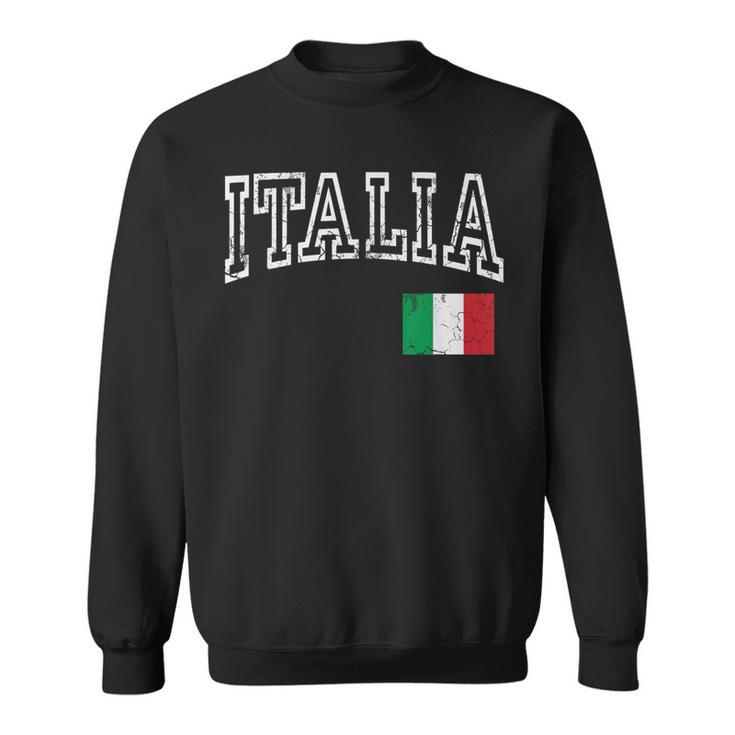 Italia Italian Flag Italy Distressed Sweatshirt