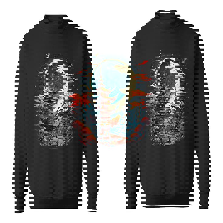 Japanese Temple Tokyo Asian Inspired Retro Japan  Sweatshirt