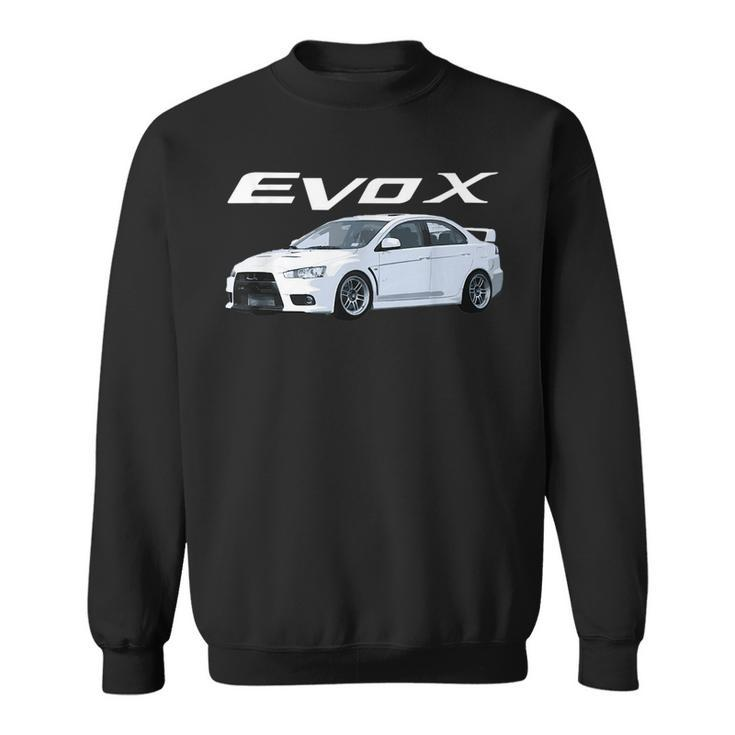 Jdm Car Evo X White Rpf1 Sweatshirt