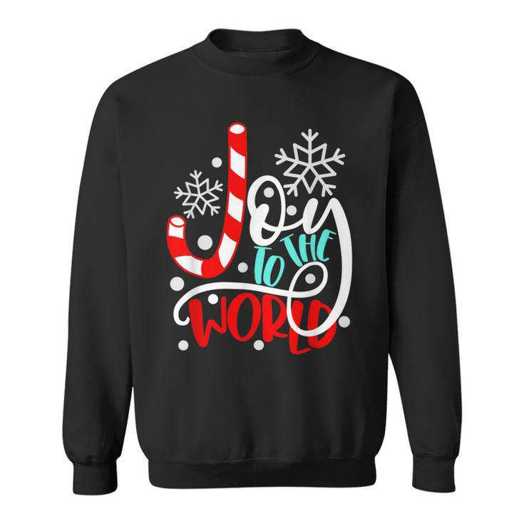 Joy To The World Candy Cane Christmas Sweatshirt
