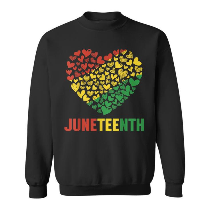 Junenth 1865 Heart Fist Celebrating Black Freedom African Sweatshirt