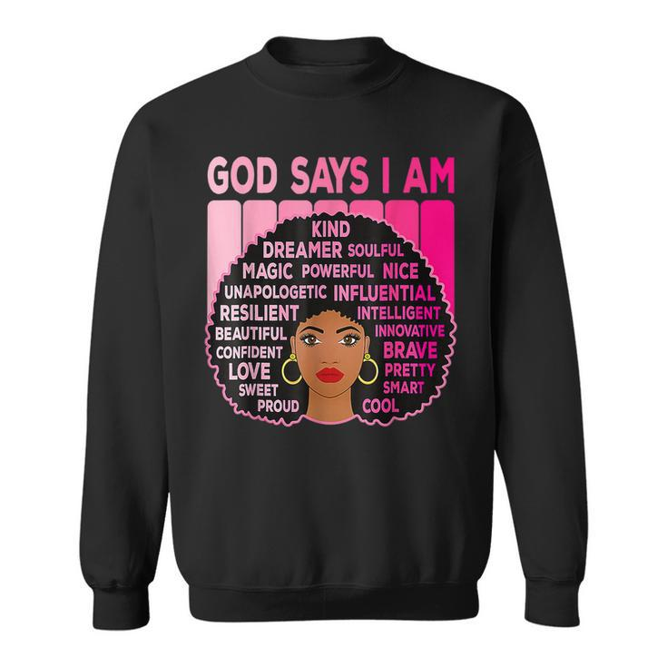 Junenth Afro American Melanin Black Pride Pink African Sweatshirt
