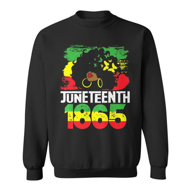 Junenth Black Woman Afro Design Sweatshirt