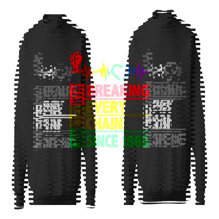 Junenth Breaking Every Chain Since 1865 African Freedom  Sweatshirt