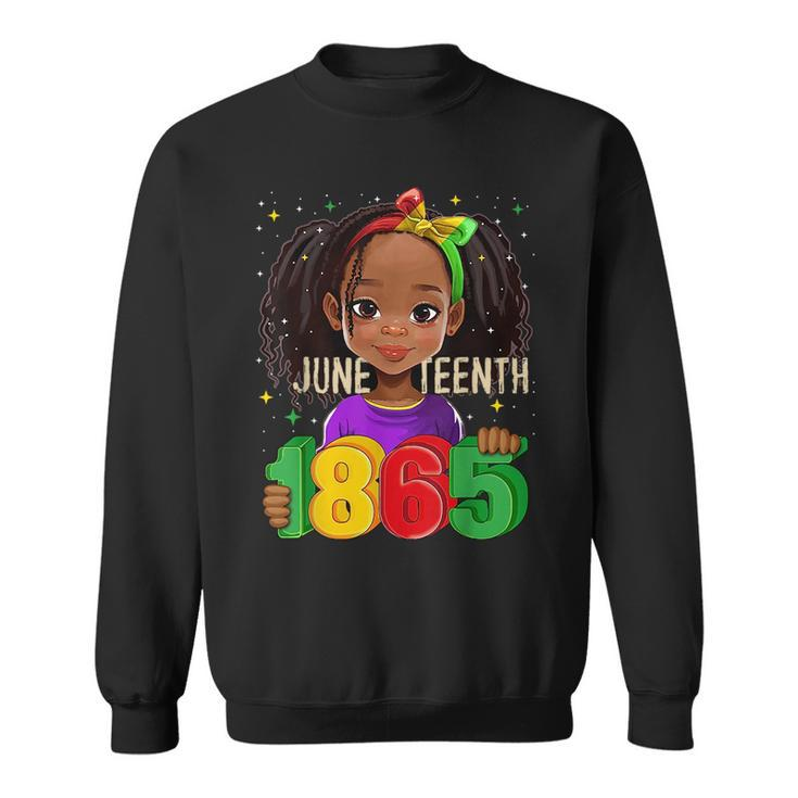 Junenth Celebrating 1865 Melanin Black Girl Kid Toodlers  Sweatshirt