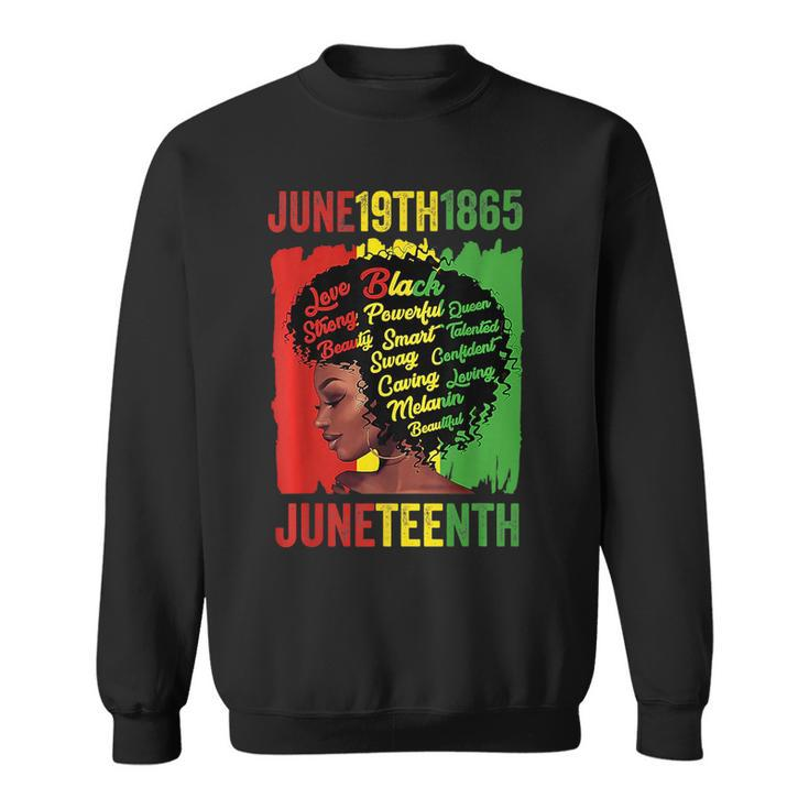 Junenth Is My Independence Day Black Queen Black Pride  Sweatshirt