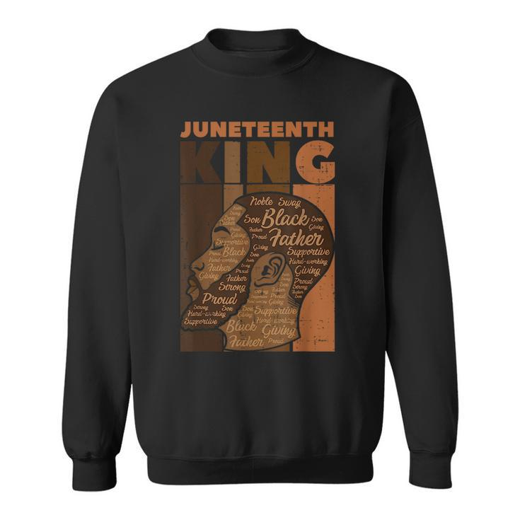 Junenth King Black Father Melanin African Dad Papa Men Sweatshirt