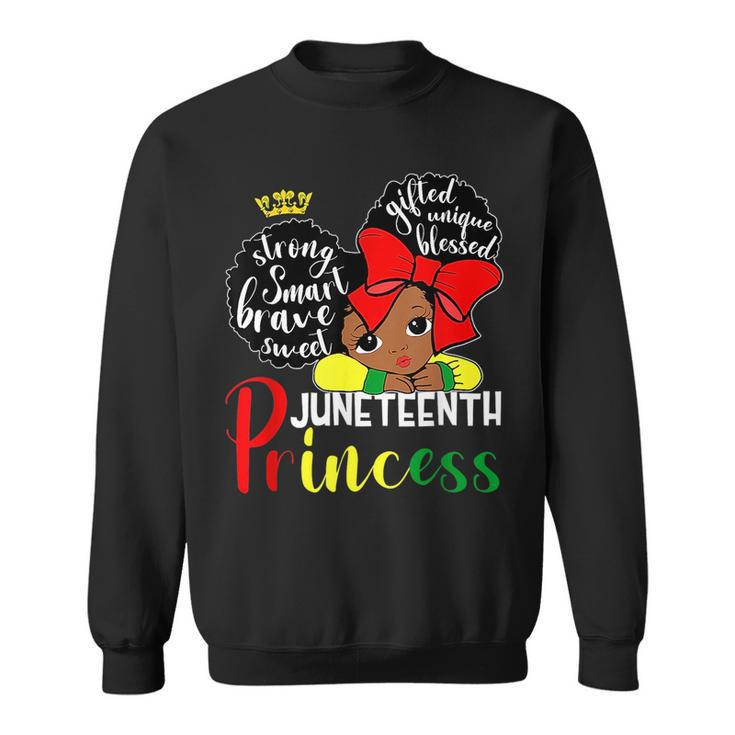 Junenth Princess Black Girls Kids Afro American Freedom  Sweatshirt