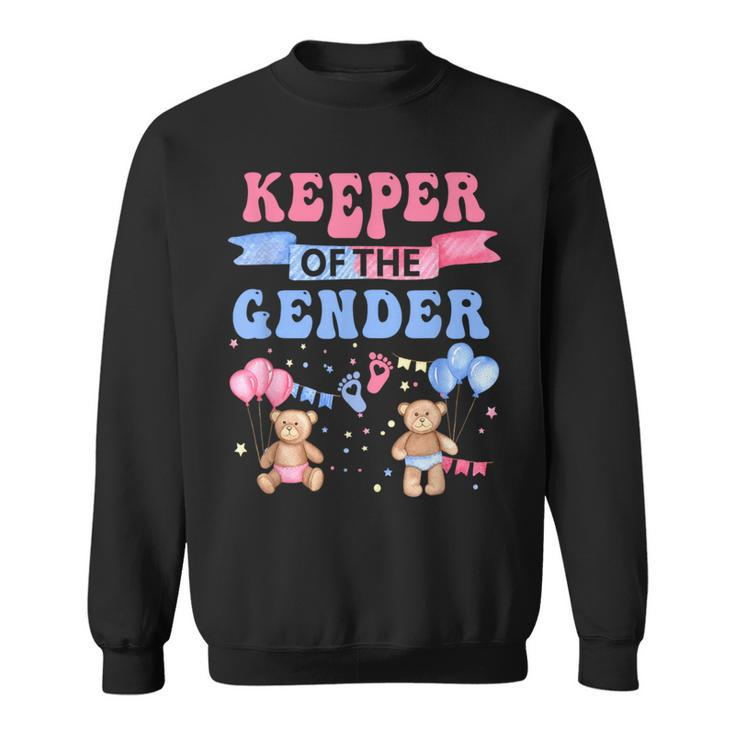 Keeper Of The Gender Reveal Baby Bear Balloons Pink Or Blue Sweatshirt