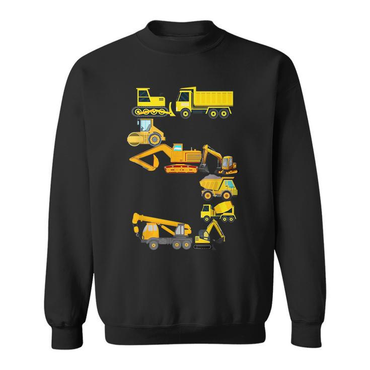 Kids Construction Truck 5Th Birthday 5 Years Old Boys  Sweatshirt